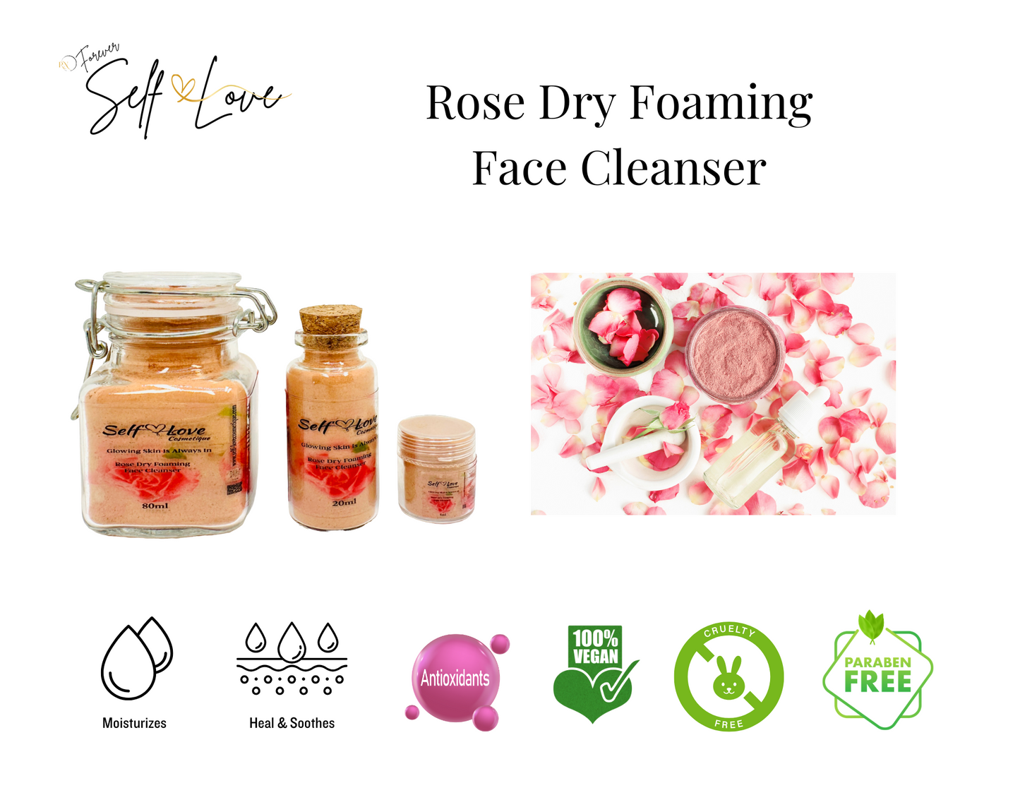 Rose Dry Foaming Face Cleanser